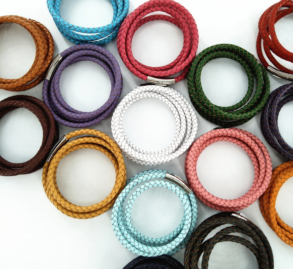 3mm 5mm braided cord leather all colors black braided leather cord 6mm