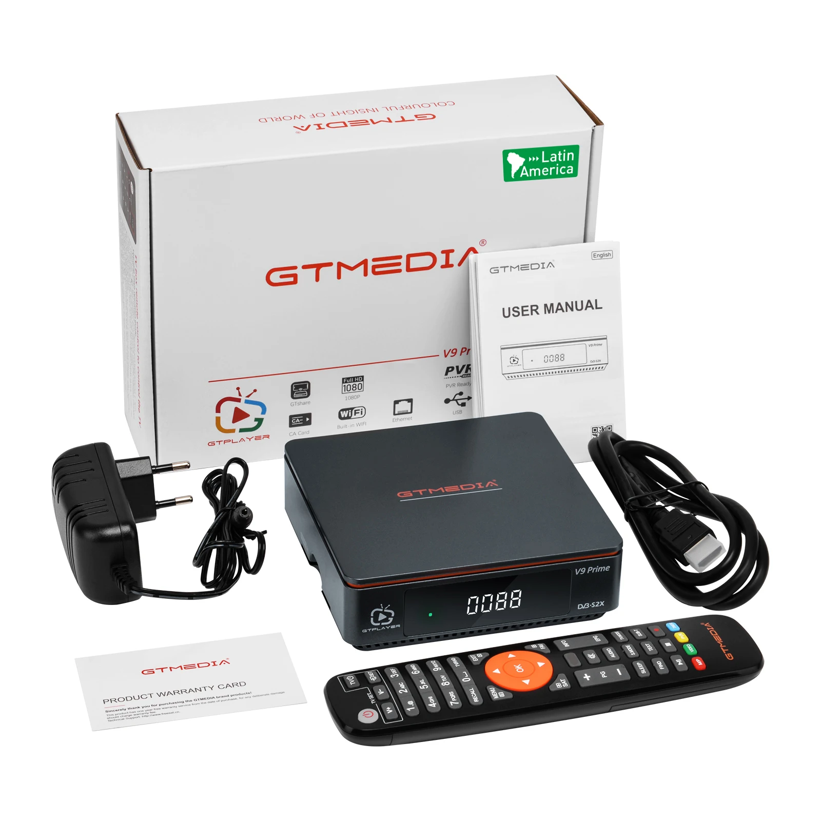 V9 Prime LA Brazil GTMedia Built in WIFI support DVB S2X CA Multistream AVS+ CCCam Newcamd Auto Biss H.265 Satellite Receiver