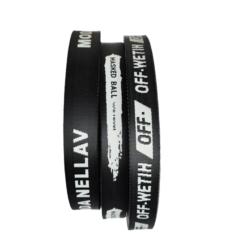 High Tenacity 2/5' 1/2' 3/5' 4/5' PP Nylons custom design jacquard webbing for clothing bag