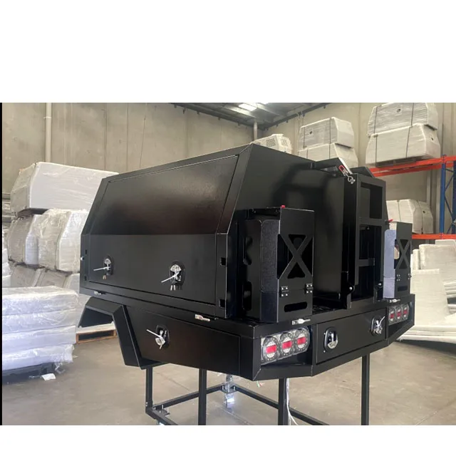2024 design lamax dual/single/extra cab aluminum ute tray and canopy with mud guards, tire carrier and toolbox for pickup truck