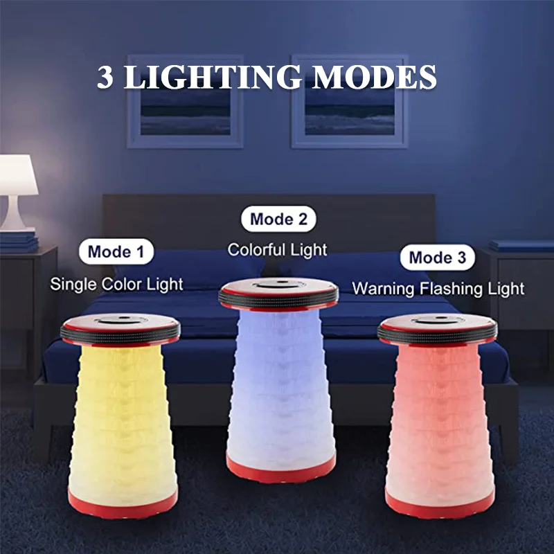 Portable Folding Collapsible Stool with light for Outdoor fishing camping hiking