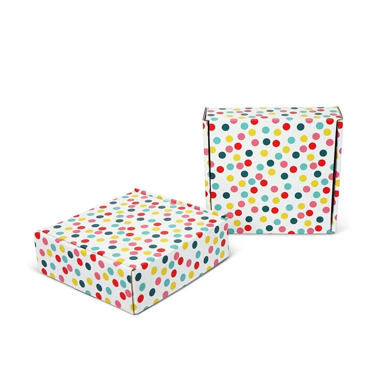 Sturdy Polka Dots Colored Three Layers Corrugated Paper Shipping Boxes Print Craft Gifts Packaging 5-15 Days Folders 500pcs JDT