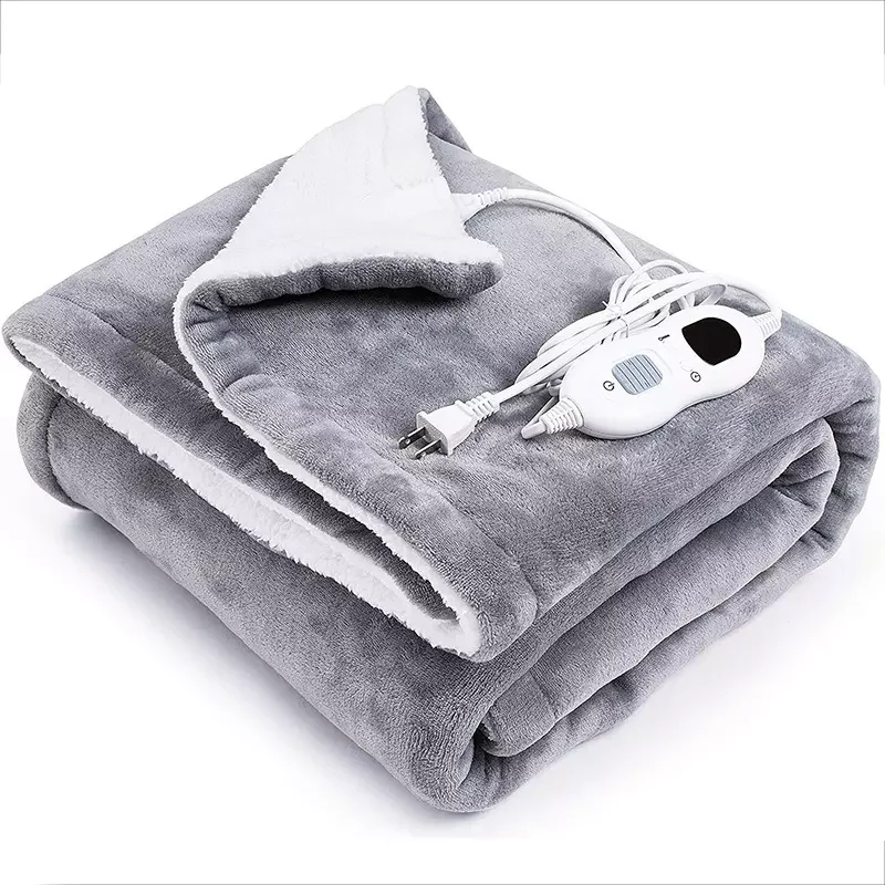 220V jacquard sherpa soft and warm cover heated Electric Blanket throw LED  Controller adjustable setting offical certificate