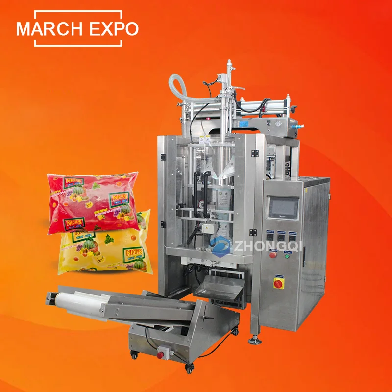 
Orange Juice Beverage Sachet Plastic Bag Water Pouch Filling Packing Machine For Dairy Milk 