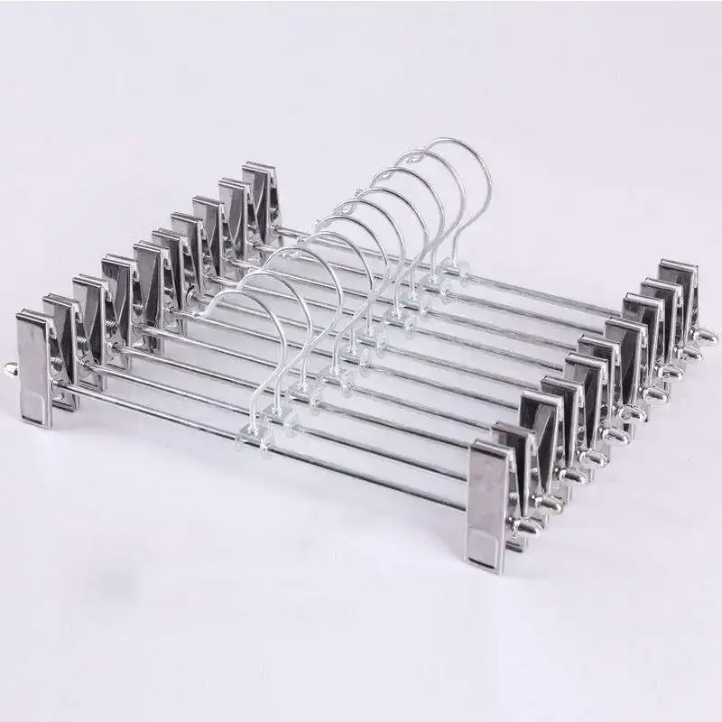 Factory customized metal pants hanger 31cm non slip hanger for skirts, socks, skirts, hangers with clips
