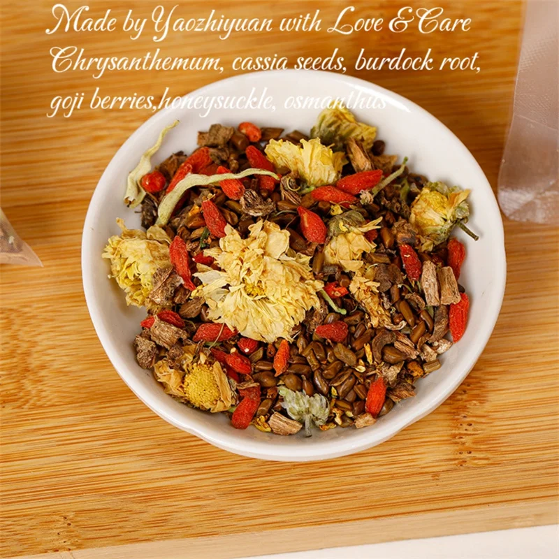 Wholesale High Quality Liver Tea Chrysanthemum Cassia Tea Triangle Bag Honeysuckle Goji Berry Tea
