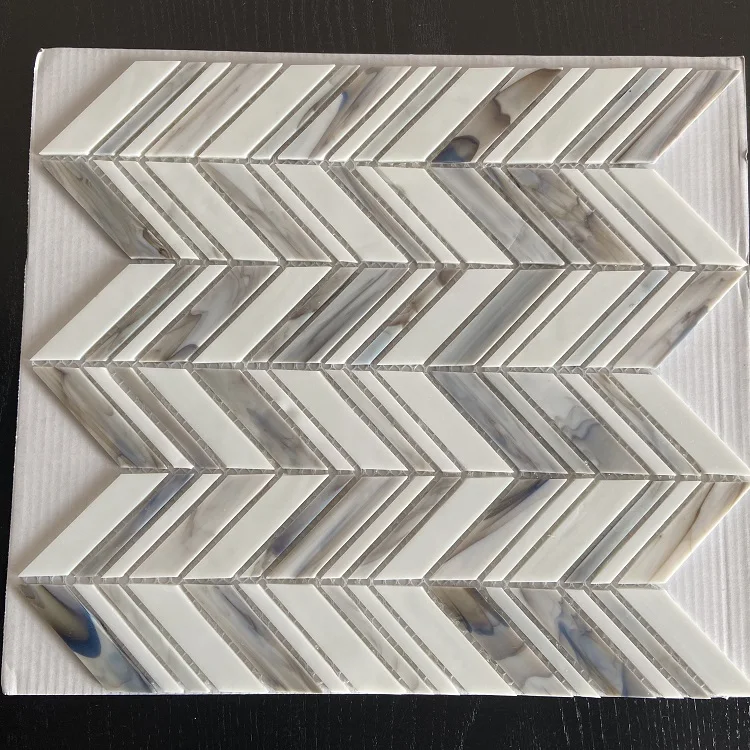 Wall arts Kitchen backsplash tile mosaic wall Board mixed-color mosaic tiles luxury bathroom tiles mixed glass mosaic