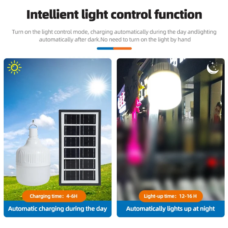 New Arrival Outdoor Portable Camping Lamp Solar Rechargeable light Emergency Led Bulb