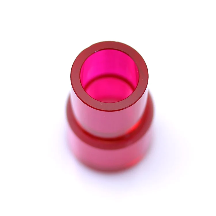 Customized Large Hole Cylinder Loose Rose  Ruby Corundum Gemstones Synthetic Ruby Corundum Stone Manufacturer Prices