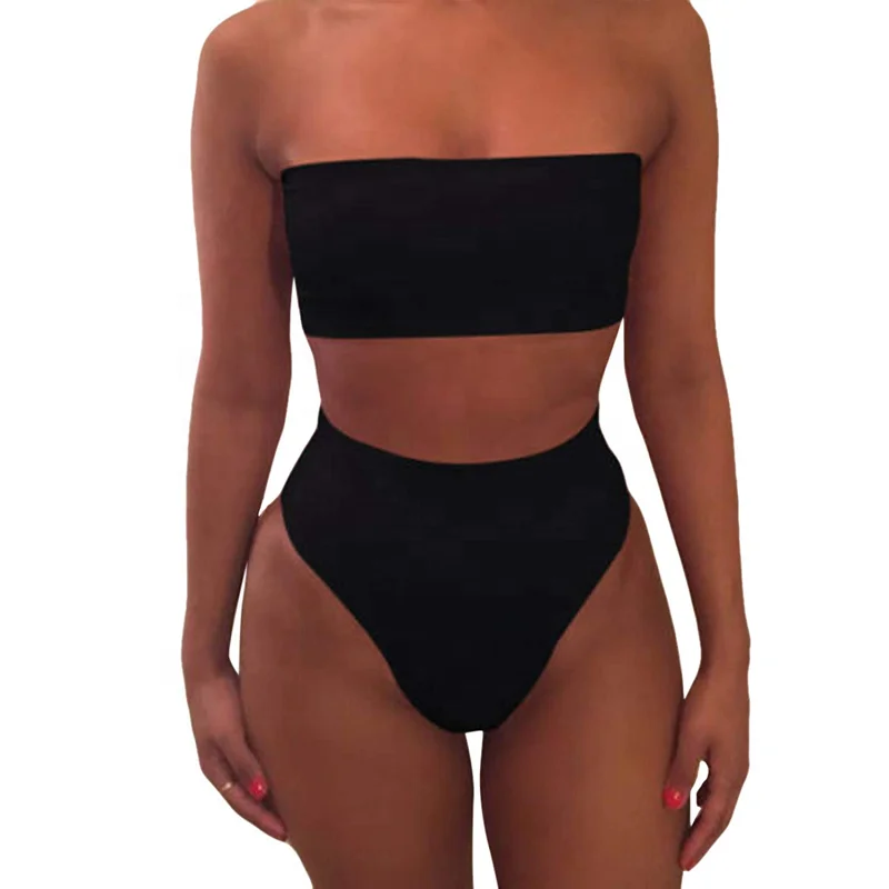 
Cowinner Women Removable Strap Wrap Pad Cheeky High Waist Bikini Set Swimsuit 