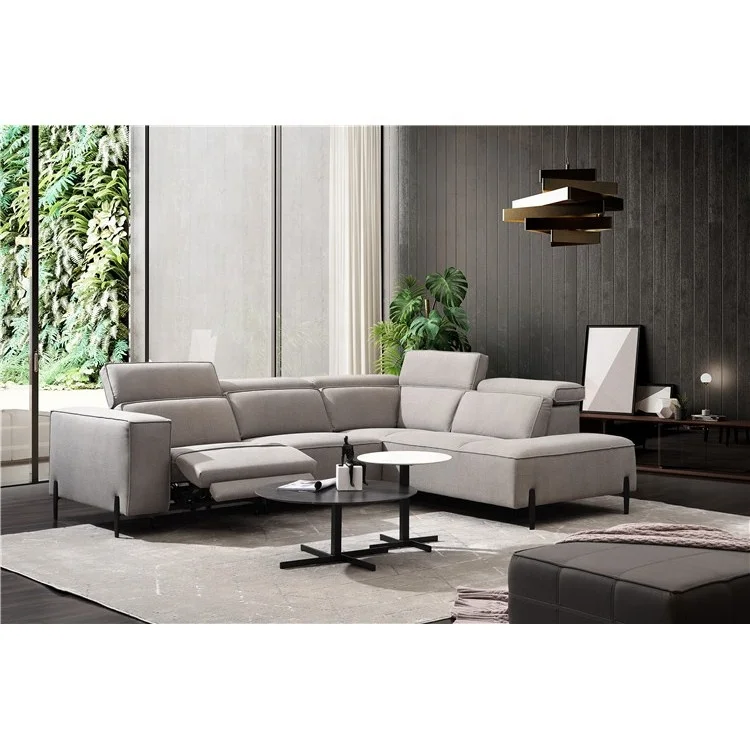 Wholesale home comfortable fabric L shape corner luxury furniture relaxed sectional minimalist living room sofas