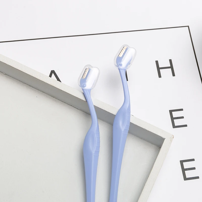 Girl Makeup Tools Mini Classical Anti-Slip Staight Handle Plastic Women Eyebrow Razor