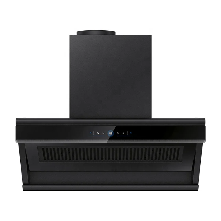 Home Appliance 90cm Household Range Hood Slanted Cooker Hood Kitchen Smoke Extractor Hood Black