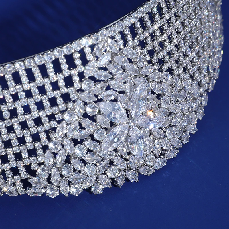 Luxury Shining Zircon Crown For Brides Wedding Tiaras And Crowns Party Zircon Tiaras