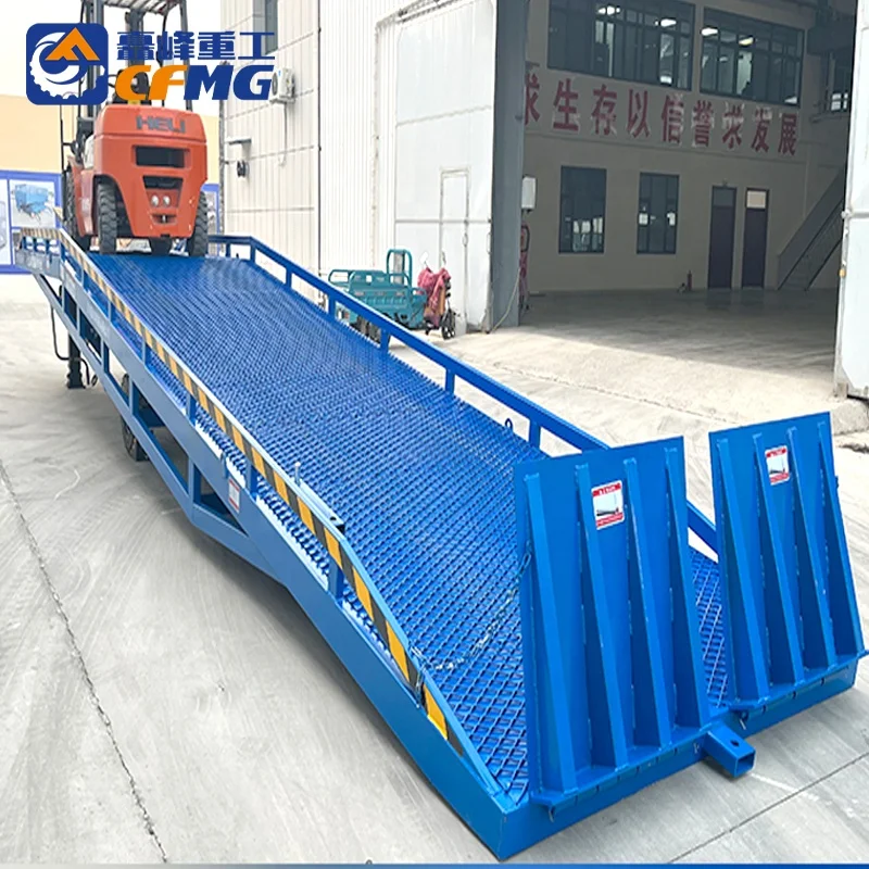 Mobile Loading Dock Leveler 15ton Hydraulic Dock Ramp Movable Yard Ramp Container Unloading Ramp for Forklift