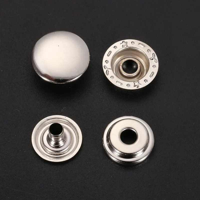 High quality 15mm 12.5mm 10mm metal snap fastener rivet stainless steel brass press snap button