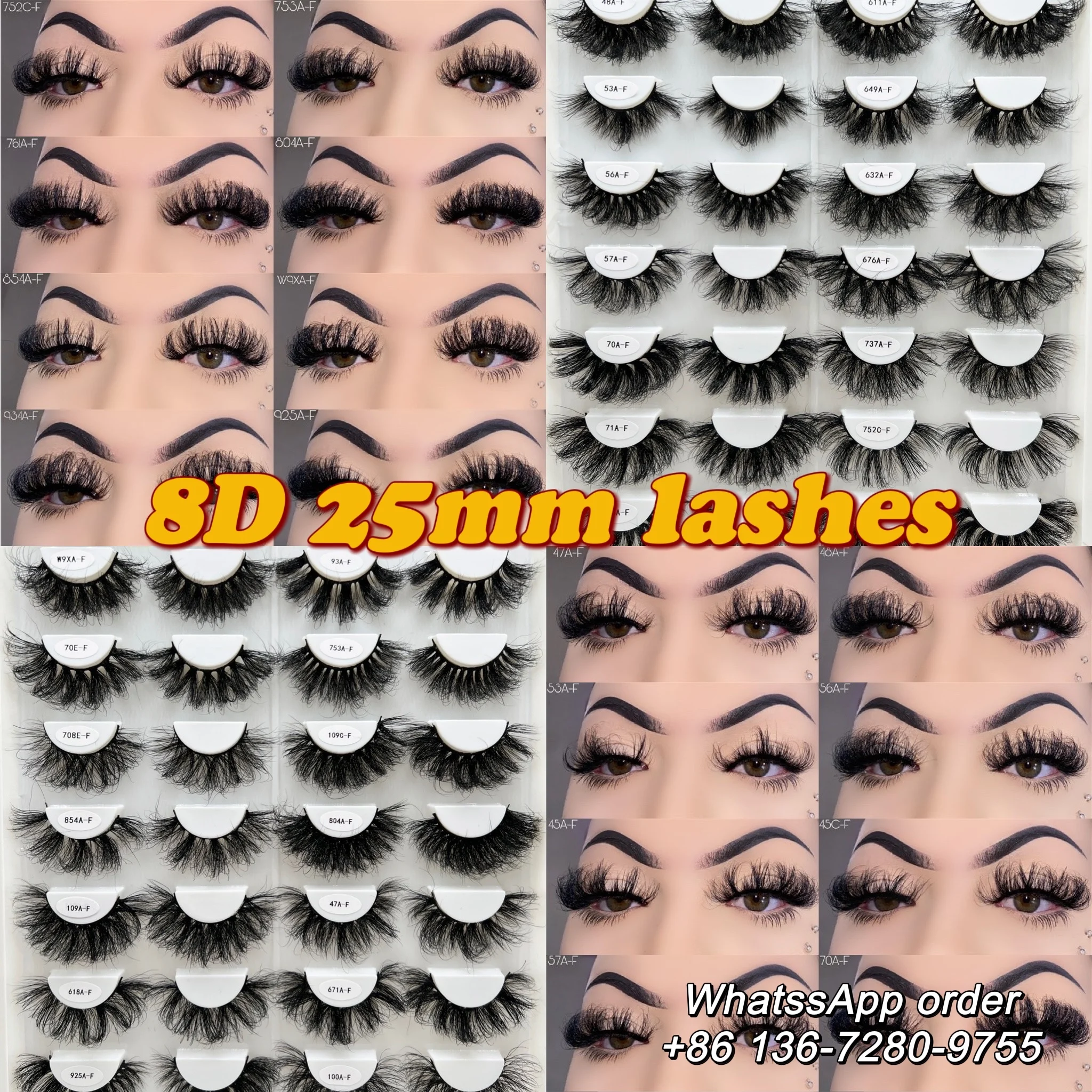 WHOLESALE 8D fluffy 25mm real mink lashes 8d wispy mink eyelashes