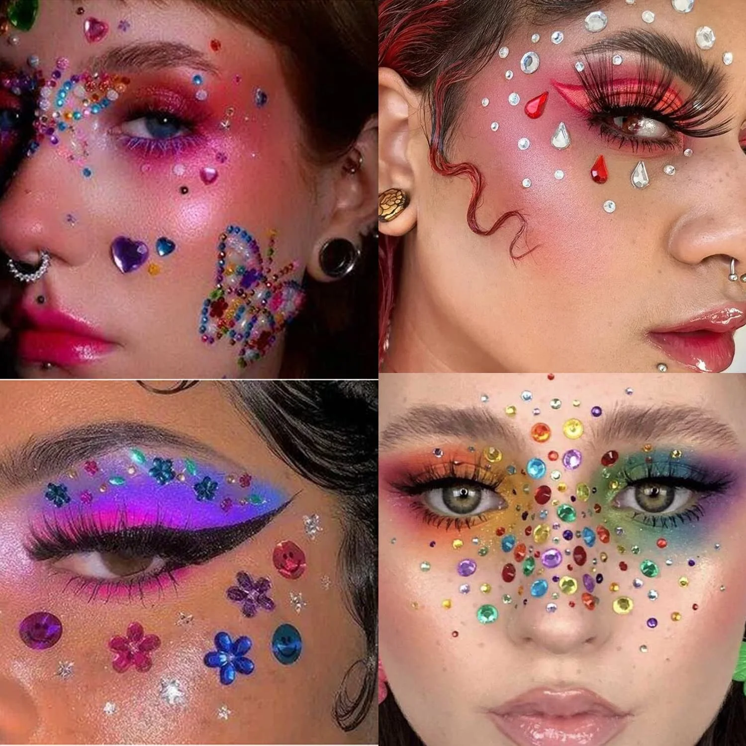 Custom 3d Face Sticker Crystals Stickers Rhinestone Body Adhesive Rhinestones Gems Sticker