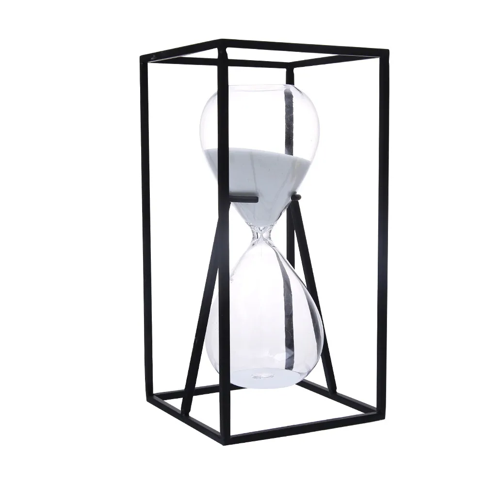 
Декоративные предметы, роскошные украшения для дома, 10 минут, 15 минут, стеклянные цветные песочные часы, песочные часы, металлический песочный таймер 
