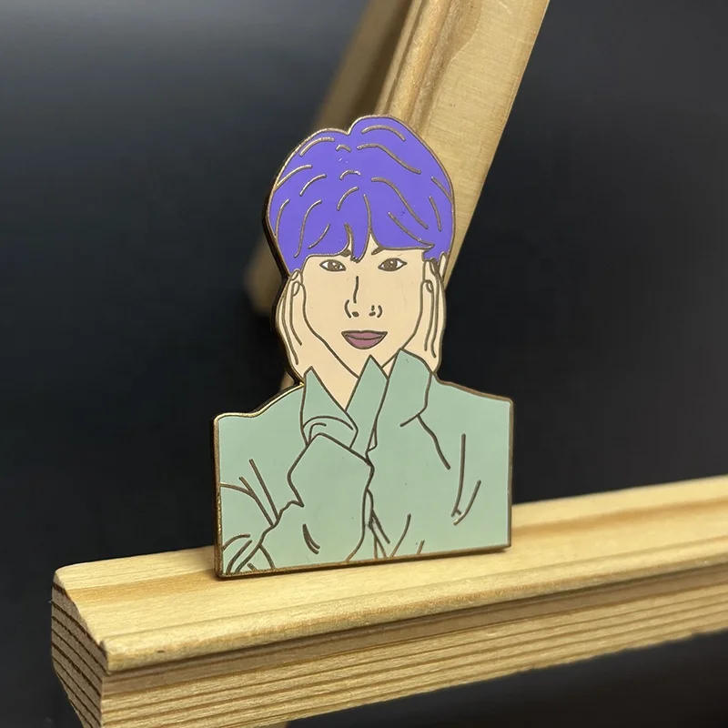 Nickel Plated Custom Korea Idol Souvenir Hard Enamel Metal Lapel Pin Badge Manufacturer Custom High Quality Lapel Pin