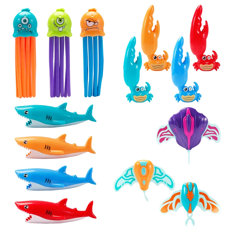 Factory Direct Kids Swim Shark Jellyfish Dive Training Pool Play Water Outdoor Underwater Interactive Summer Kids Toys