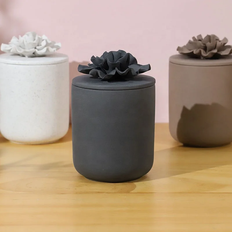 YBH Luxury Ceramic Art Candle Jars With Lid Home Decor Candle Containers Porcelain Candle Vessels