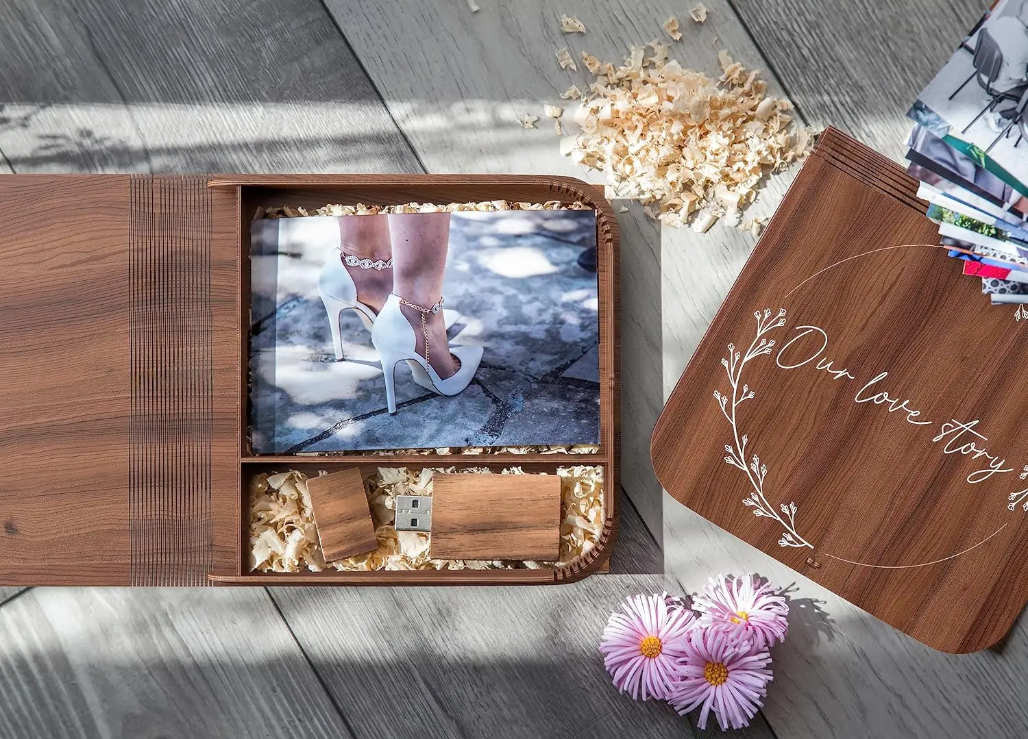 Customized Keepsake Boxes with Lids | Rustic Wooden Card Box & Storage Box for Wedding Registry Ideas