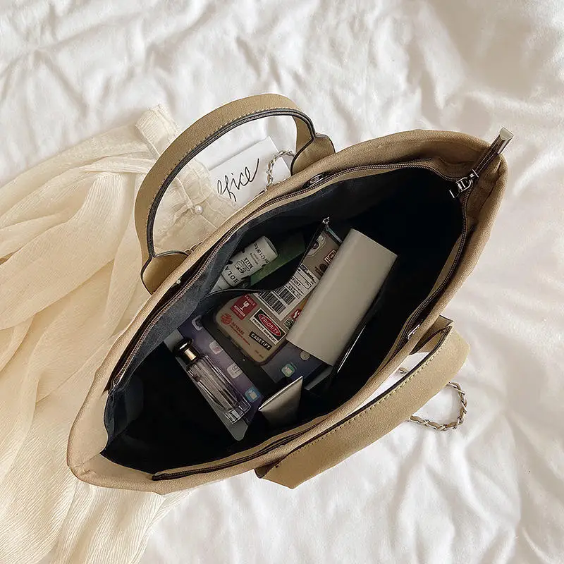 2024 Vintage tote hand bag Larger capacity cotton canvas tote bag women leisure outdoor shoulder bag handbag