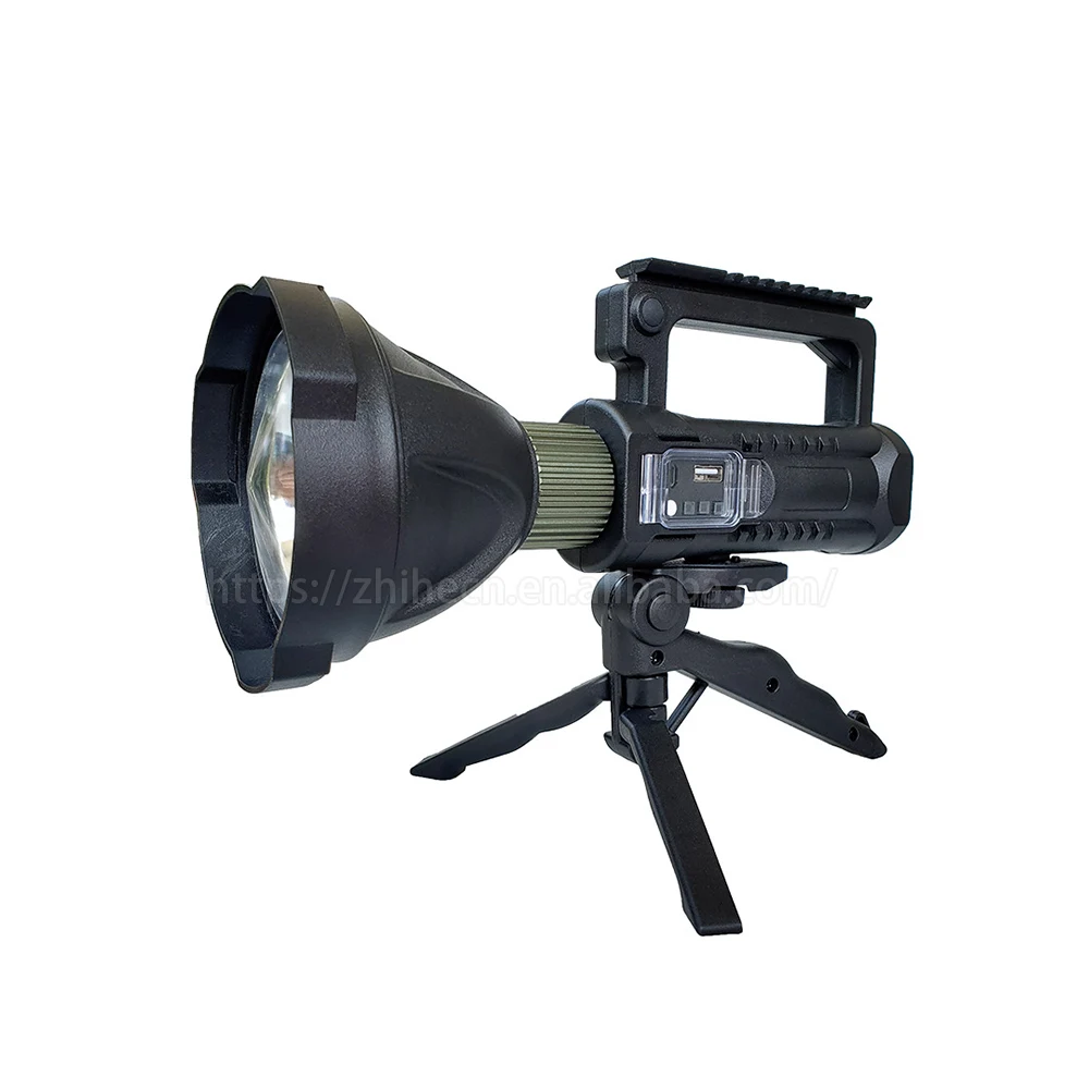 Multifunctional lighting Waterproof  P50 strong light searchlight  COB side light flashlight for portable lamp