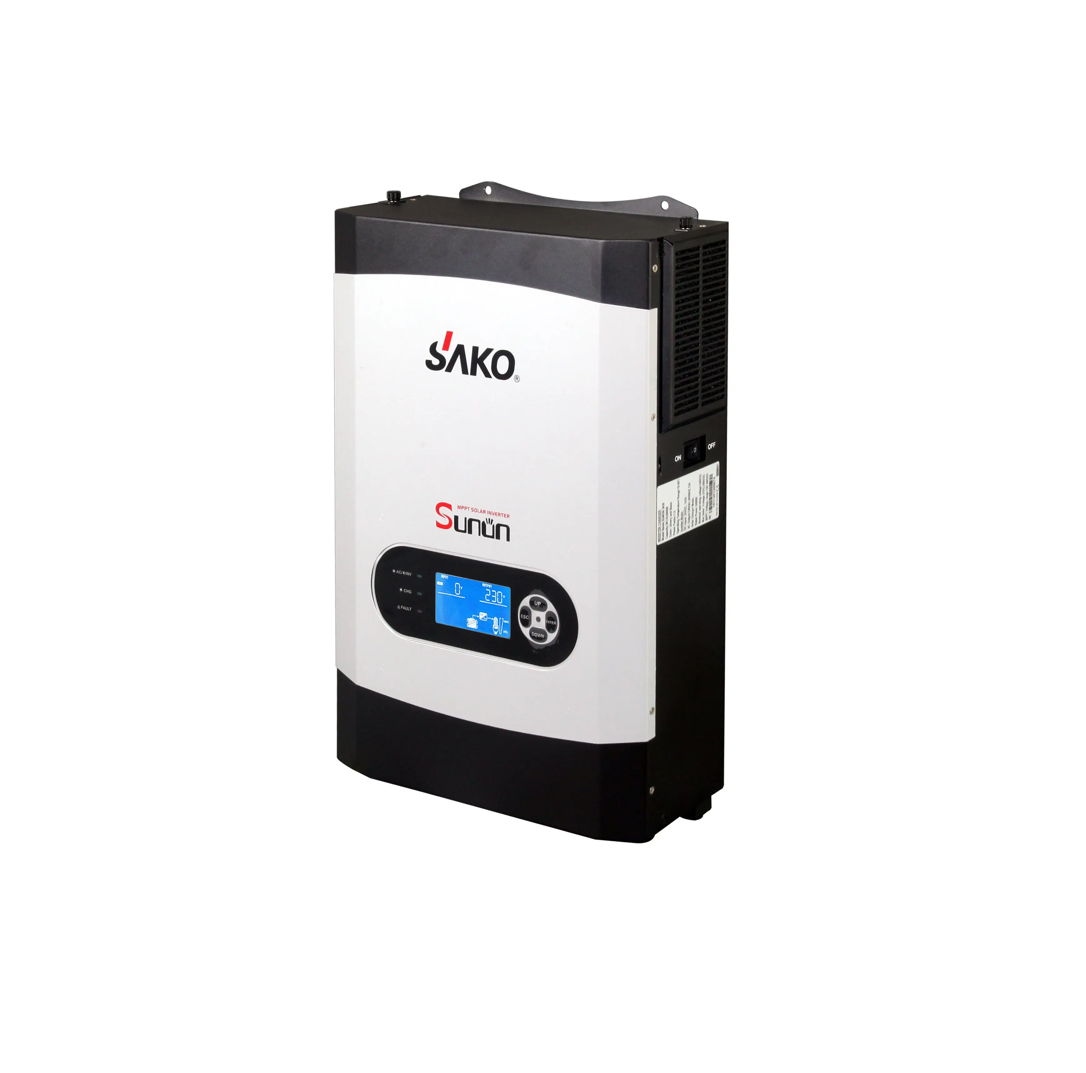 SAKO SUNON Solar Inverter Hybrid Off Grid 3KW 24V CE Single 4000w 1 Years DC/AC Inverters 3000w Puer Sine Wave 10kg 50/60hz 13A