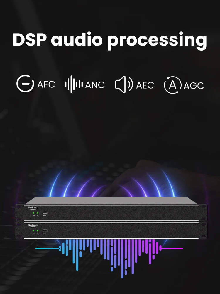 ISonicavct DMP0808 Professional DSP 8-Input 8-Output Audio Conferencing Broadcast PA System Router Mixing Matrix Sound Processor