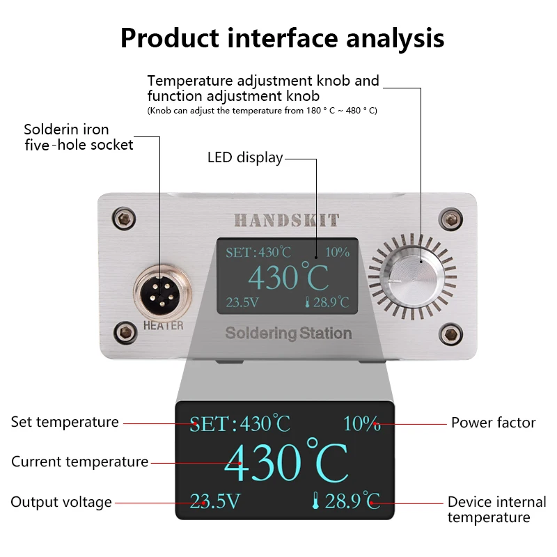 Handskit T12A паяльная станция железные наконечники STM32 V2.1S электрические инструменты сварочный регулятор температуры 75 Вт