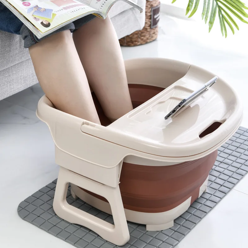 
Foldable Footbath Plain Foaming Massage Bucket Foot Soaking Bucket Household Plastic Sauna Bathtub Pedicure Bath Water Bucket 