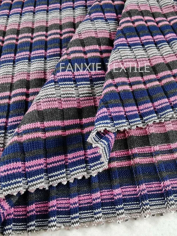 sweater fabric cloth cotton polyester spandex rib knit fabric for  garment