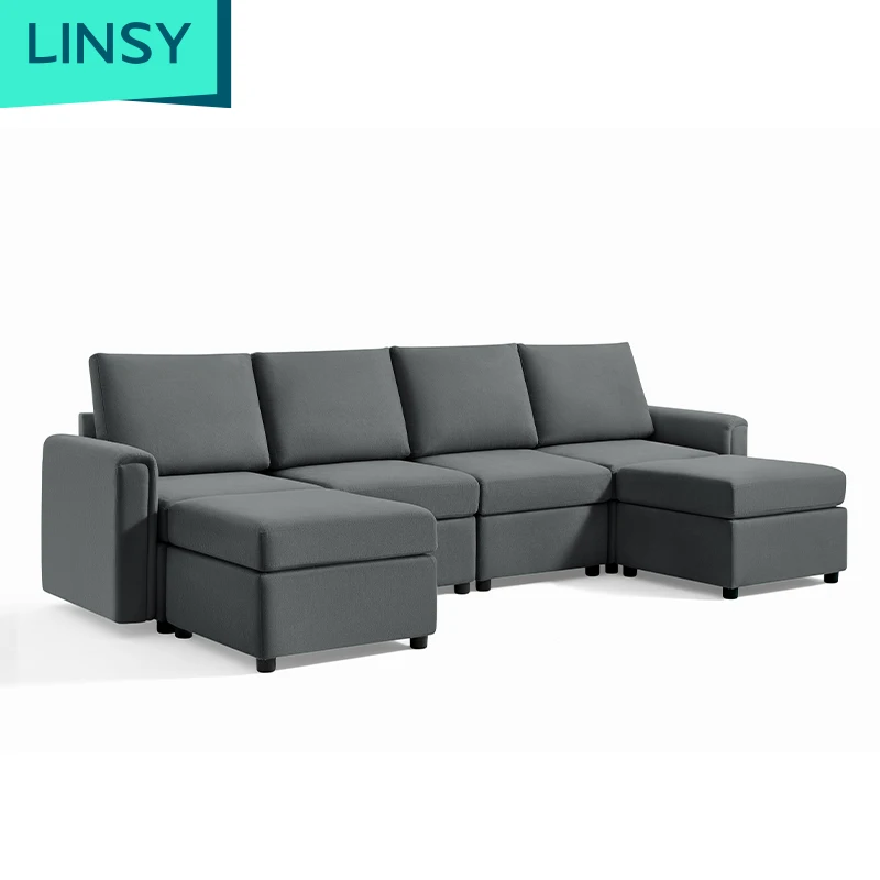 America Ready-Made 6 Seat Modular Sectional Sofa U Shaped Sofa Couch with Storage