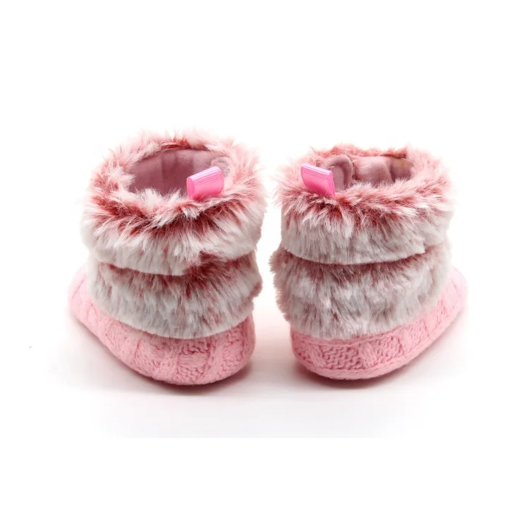 Sheared Plush Pink Soft Sole Baby Boots