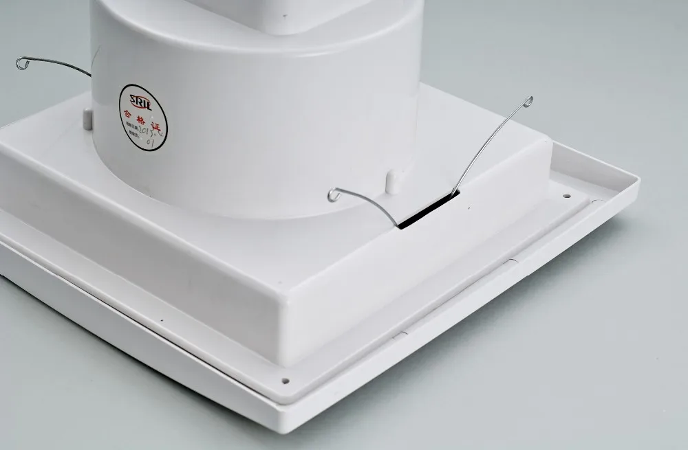 ABS Plastic Bathroom White square Pipe Ventilation Fan 100mm Duct Toilet Ceiling Exhaust Draught