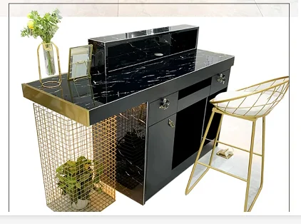 mini l shape office reception desk beauty salon white gold reception desk white modern