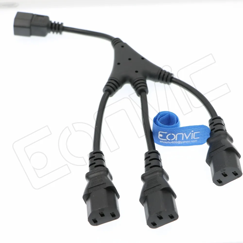 Eonvic IEC 320 C14 штекер к 3 X C13 гнездовой Y-разветвитель Кабель питания 1 фут