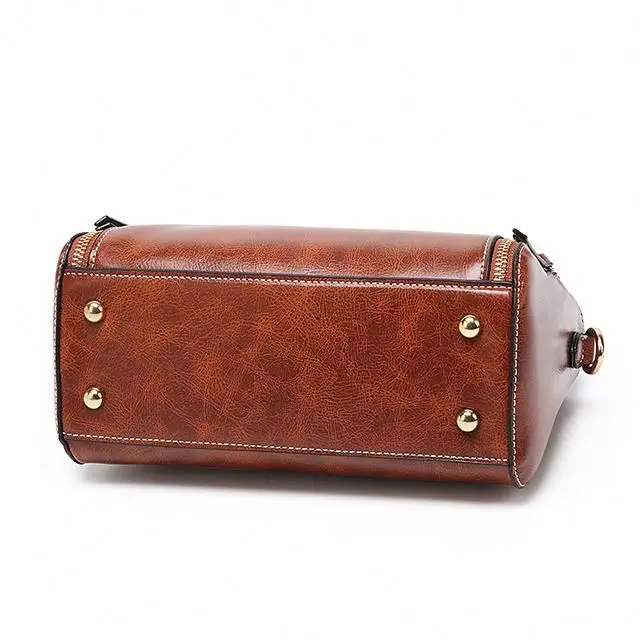 Wholesale office casual tote bags elegant retro shoulder leather handbag