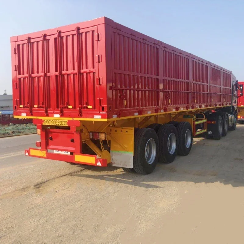 Heavy Duty 3 Axle Truck Semi Trailer with Stake Sidewall for Cargo Transport featuring 12R22.5 Tyre