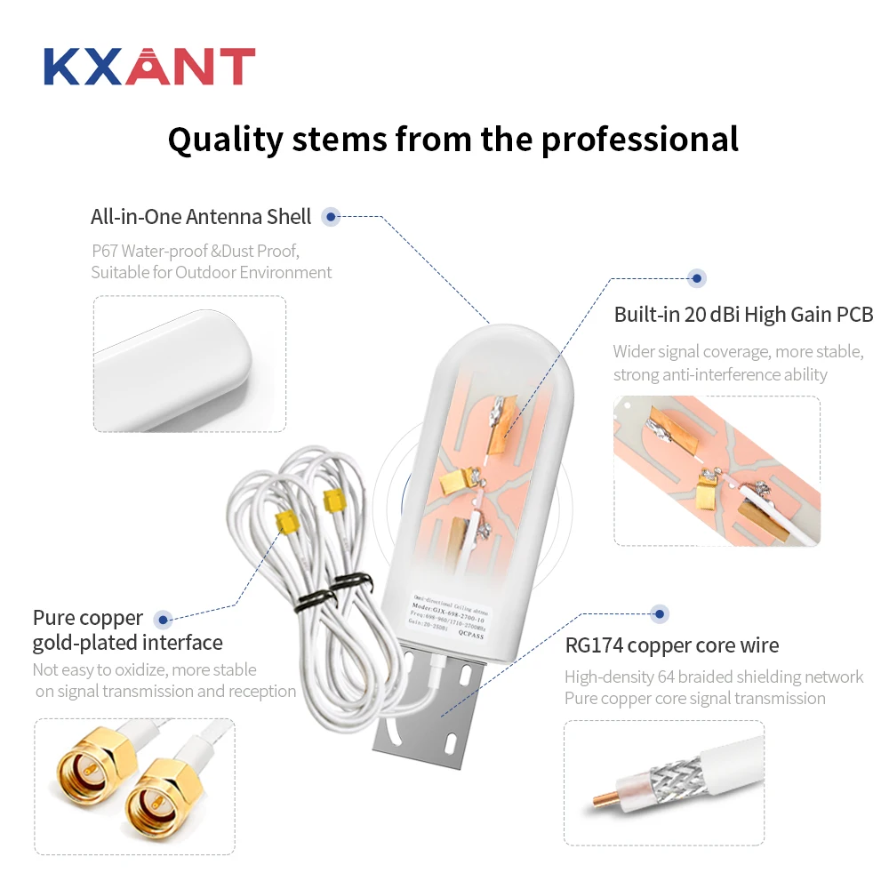 2022 Outdoor Waterproof Router 25Dbi Omni 3G Lte 4G 5G Cylinder Antenna With N Female