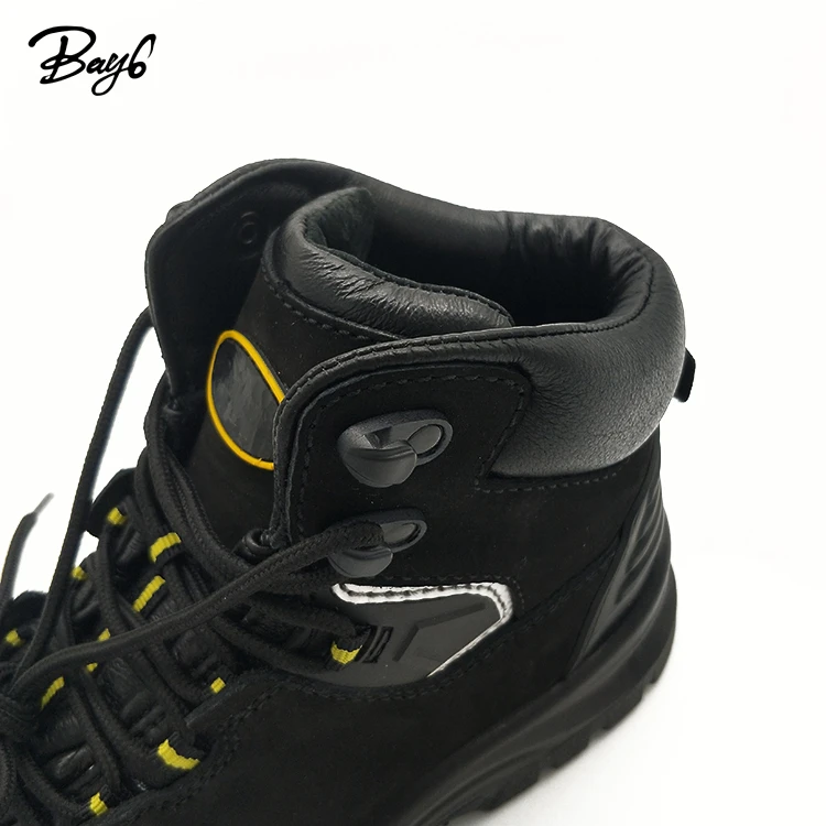 Split Black Top Nubuck High Heel Steel Toe Ventilate S3 Athletic Safety Shoes Work