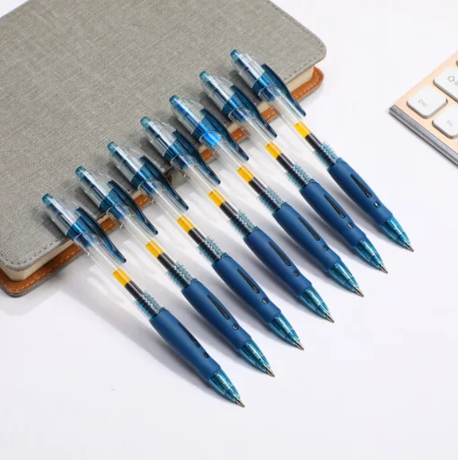 Retractable Gel Pen Office Supplies Plastic Gel Ink Pen (3colors)