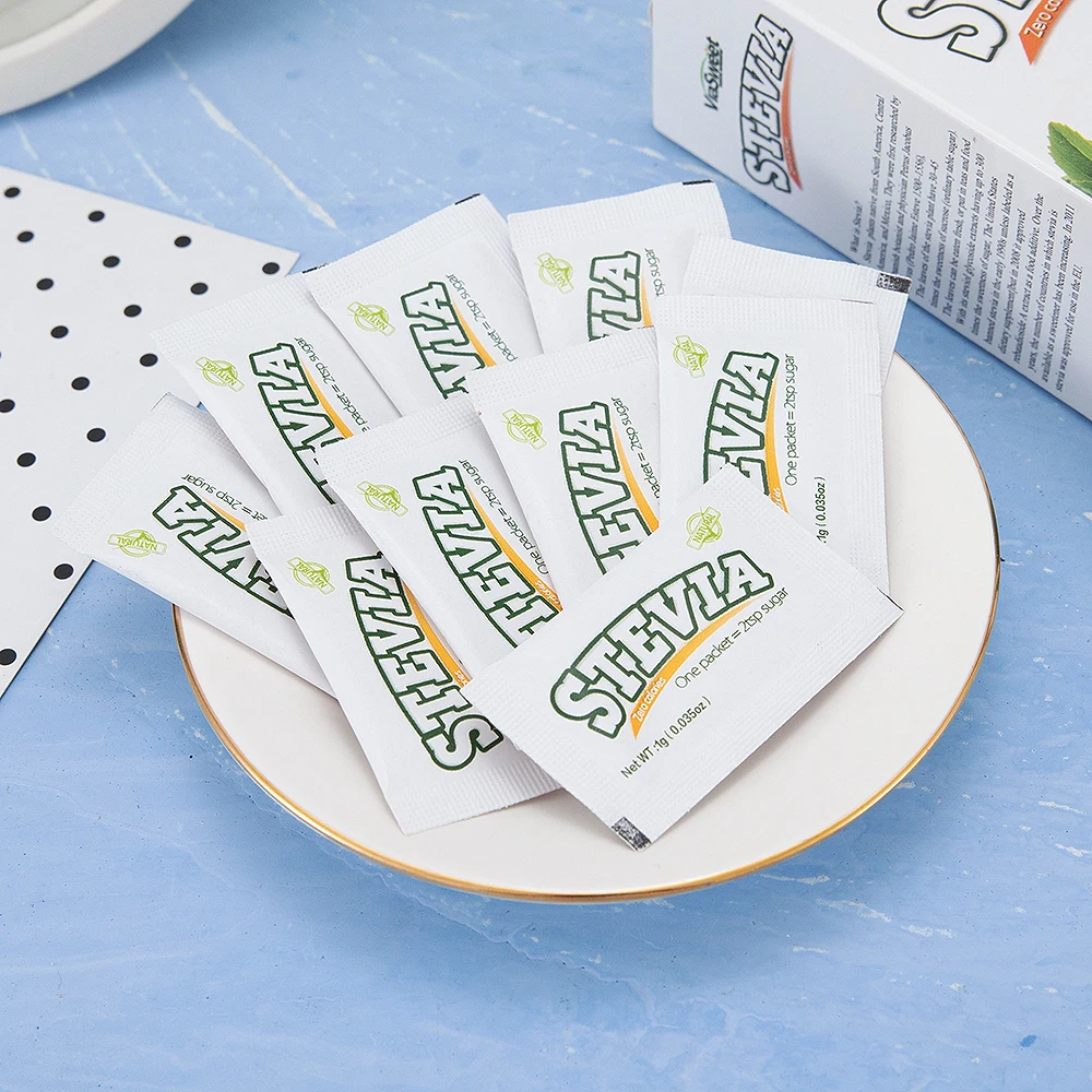 Sugar free sweetener stevia sachet wholesale 0 calorie stevia erythritol sweetener sachet