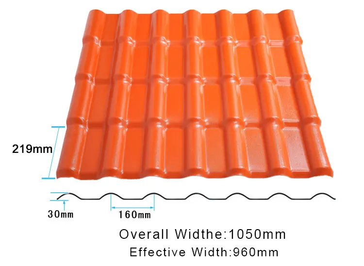 Synthetic resin tile synthetic roof spanish roofing sheet asa coated style plastic corrosion resistant acid resistance fireproof