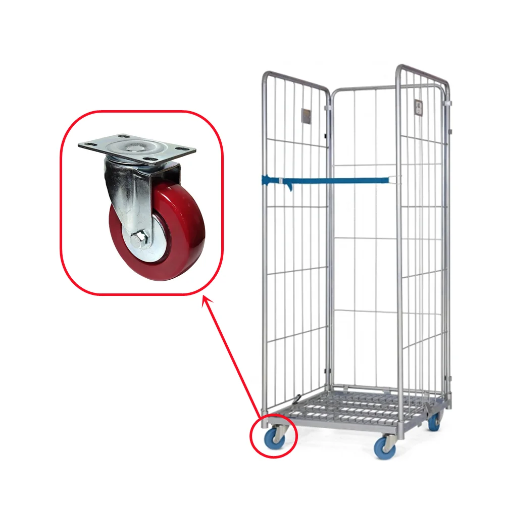 SQ custom caster 75mm 100mm 125mm 3/4/5inch swivel plate Medium duty PVC caster wheels for mobile storage/platform trolley