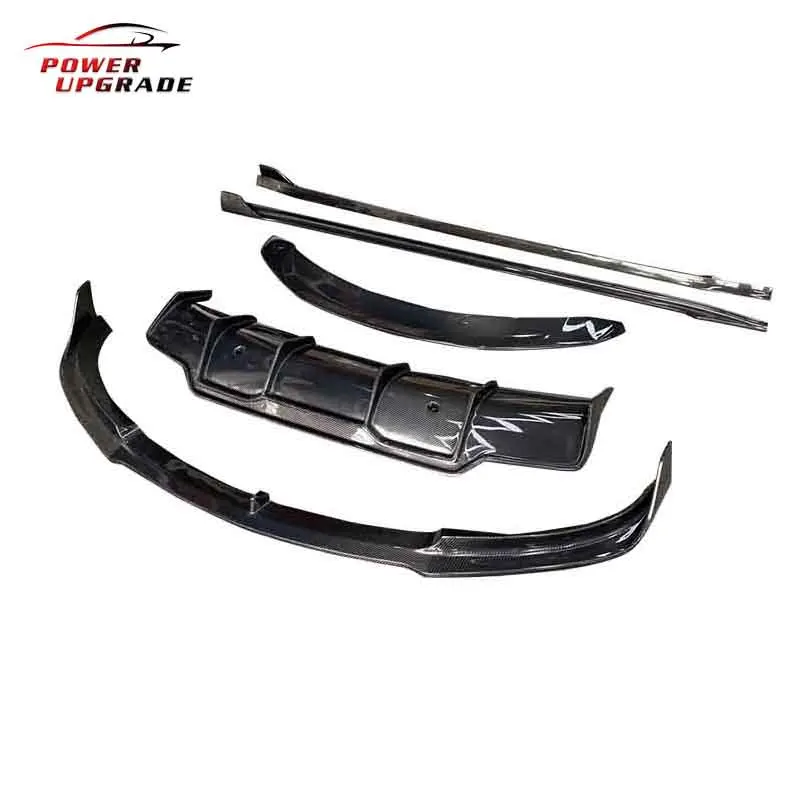 Carbon Fiber Front/Rear Lip Side Skirts Rear Diffuser Spoiler Rear Wing  V Style Body Kit For Tesla Model 3