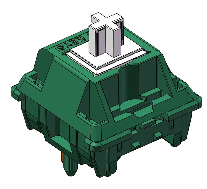 Tecsee Hpe Top Housing Nylon Quiet Bottom Keyboard Switches Mechanical Silent Lubed Housing Pom Linear Stem Double Spring 63.5g