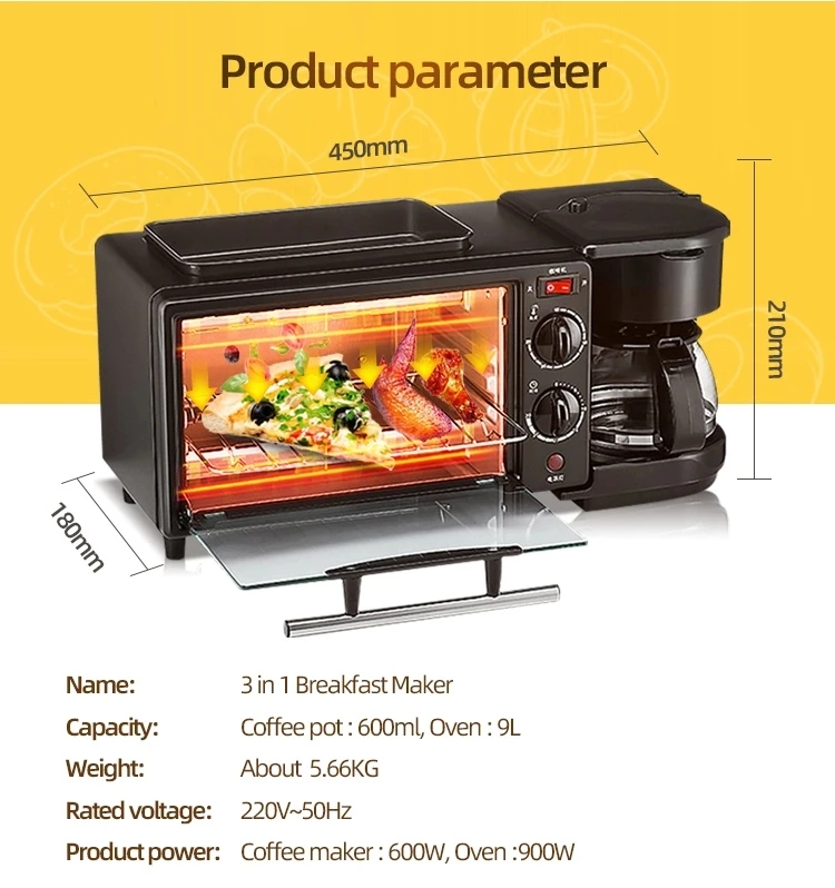  High Quality Cheapest Home Breakfast Set Machine Maker Coffee Grill